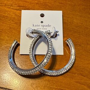 Kate Spade Sparkling Silver Hoop Earrings
